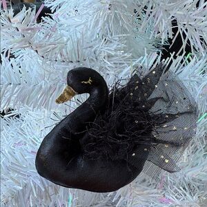 NWT Black Swan Ornament with Gold Accents with gold crown